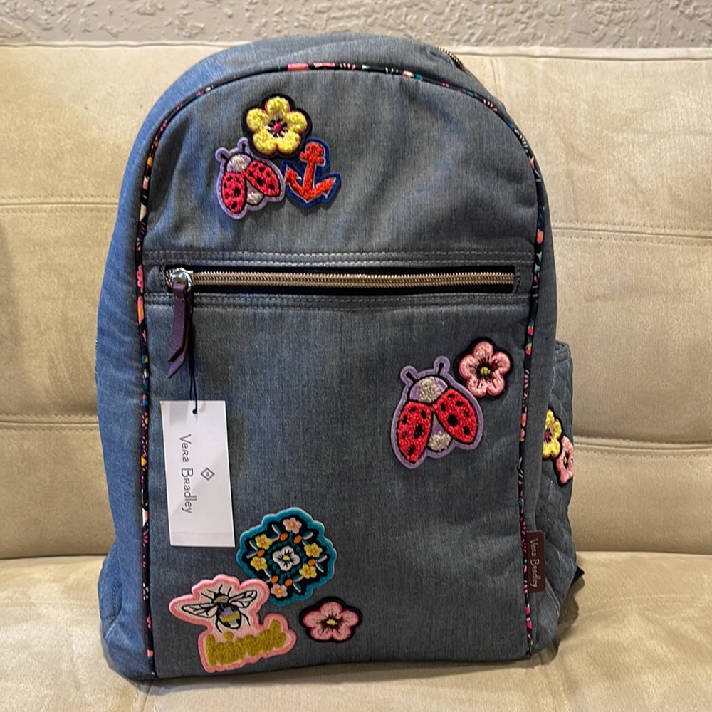 Vera Bradley Patched Denim Look Backpack